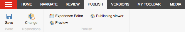 Media Library Ribbon - Publish tab