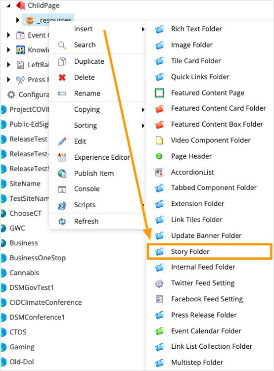 Create Story Folder in _resources
