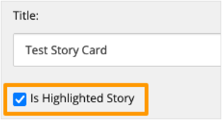 Story Card Highlighted