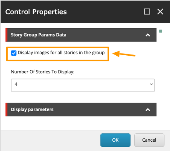 Story Group Control Properties