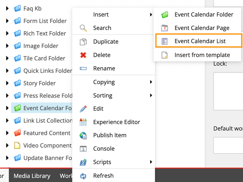 CE - Event Calendar List - Create Event Calendar List Item