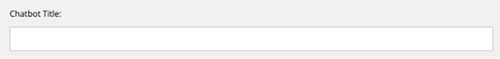Chatbot Title Field