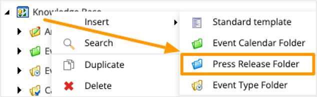 CE - Press Release - Create Press Release Folder Item