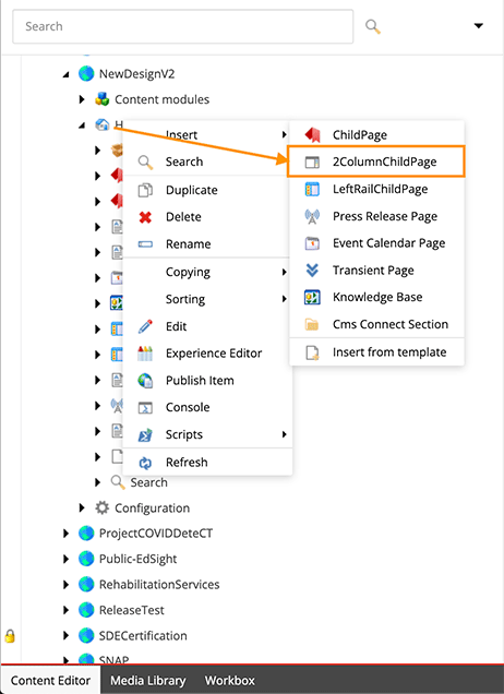 Right Rail - Create in Content Editor