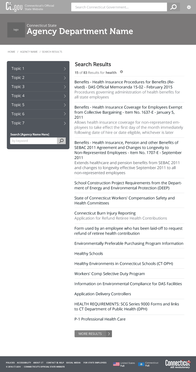 Agency Site-Wide Search Template