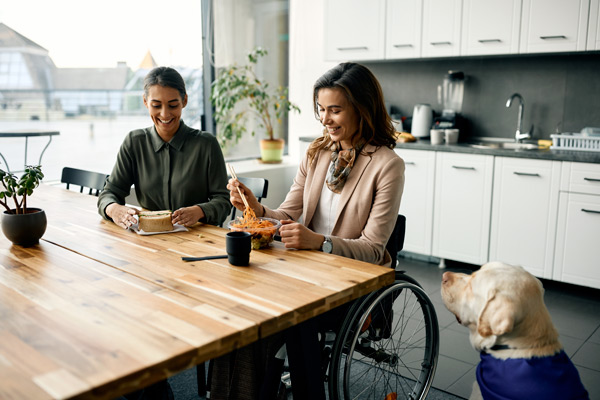 Women eat breakfast together