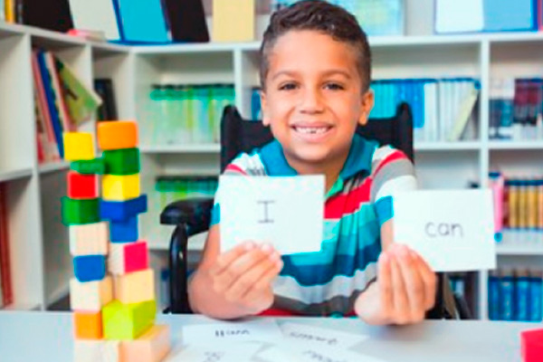 Child playing with blocks