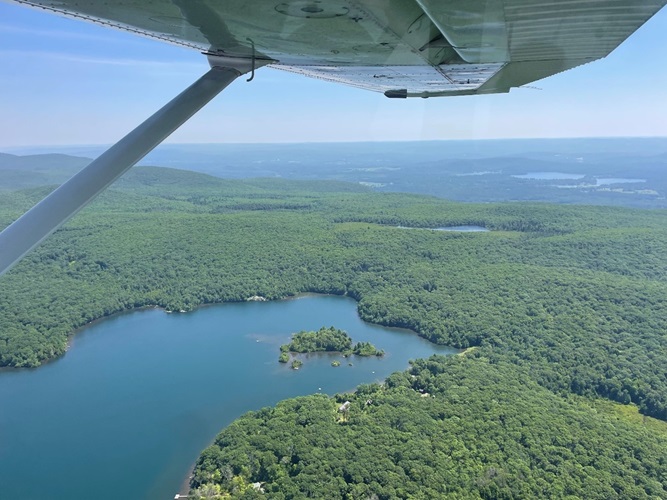 Aerial image of Mt. Riga in northwestern Connecticut taken during the annual aerial forest health surveys conducted by The Connecticut Agricultural Experiment Station in cooperation with the USDA Forest Service Forest Health Protection program.