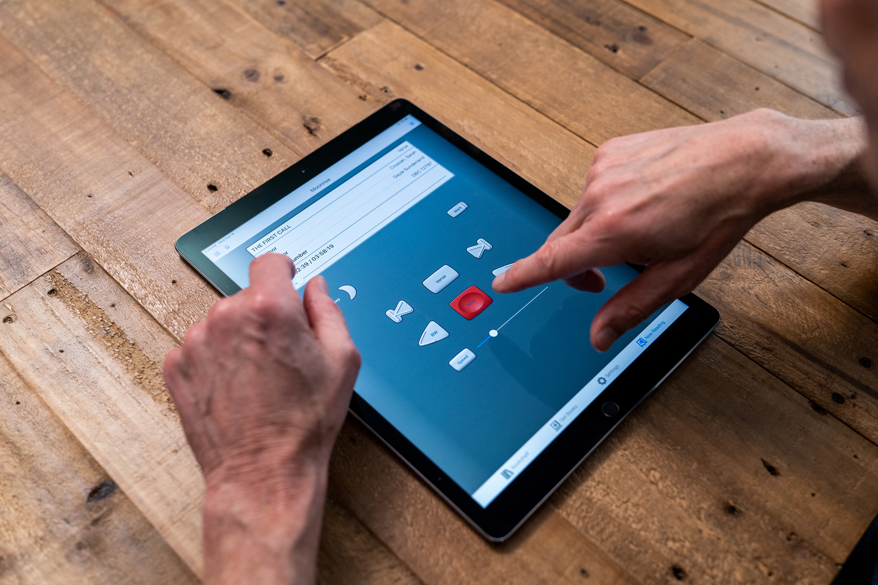 Touchscreen Tablet showing the BARD App