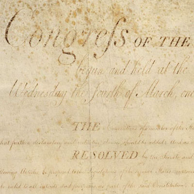 Crop from the Bill of Rights Courtesy of National Archives