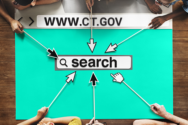 Inclusive hands using cursor pointers in search bar for web page layout.