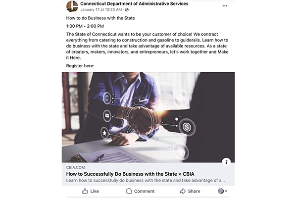 Social Media screenshot of two people shaking hands with icon effects.