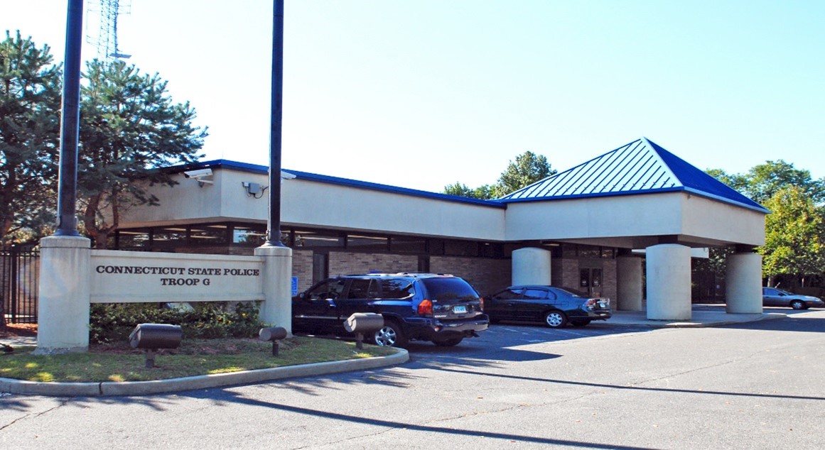 The exterior of a State Police building