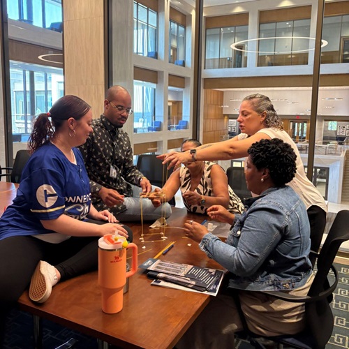 Members of the DAS SmART unit participate in a team-building activity