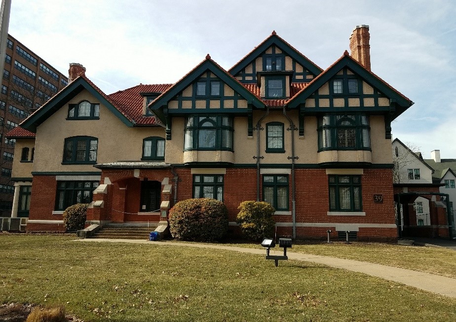 The exterior of an old mansion turned into an office building