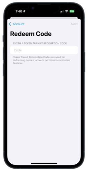 Phone screen to enter 8 digit code
