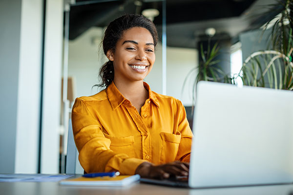 young woman at laptop