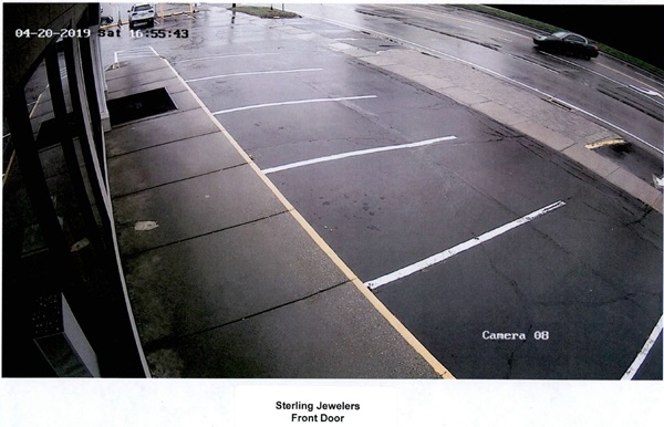 View from camera at front door of Sterling Jewelers.