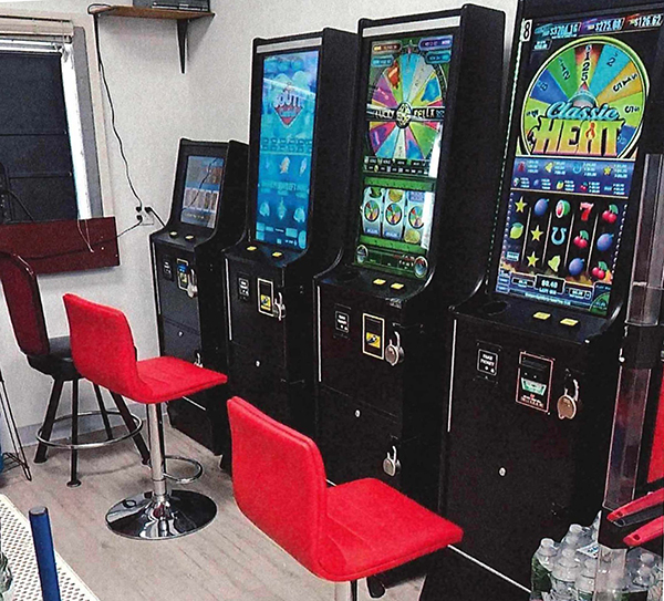 Illegal slot machines seized from JJ's News and Variety in Windsor Locks.