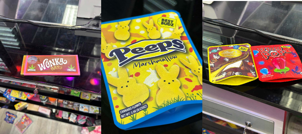 Products sold by Vape R Us that contain cannabis but look similar to non-cannabis products.