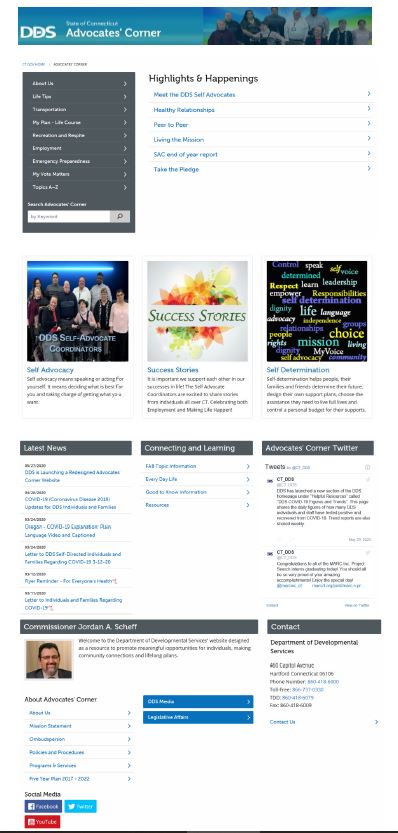 Screen Shot of Advocates' Corner