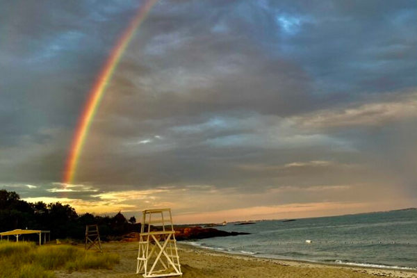 Rainbow on Camp Harkness beach