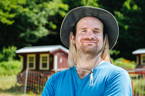 Man standing in yard