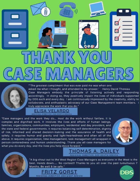 A special message from our DDS Regional Directors during Case Manager Appreciation Week.