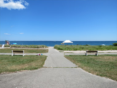 Camp Harkness Beach Front looking from Parking lot