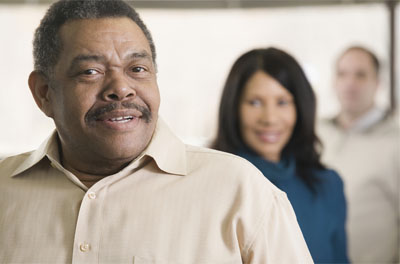 Worman looking at a man