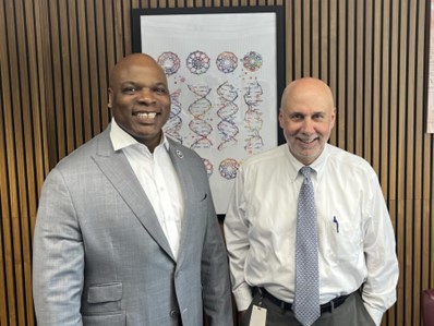 Commissioner Higgins appears with Dr. Vallaro