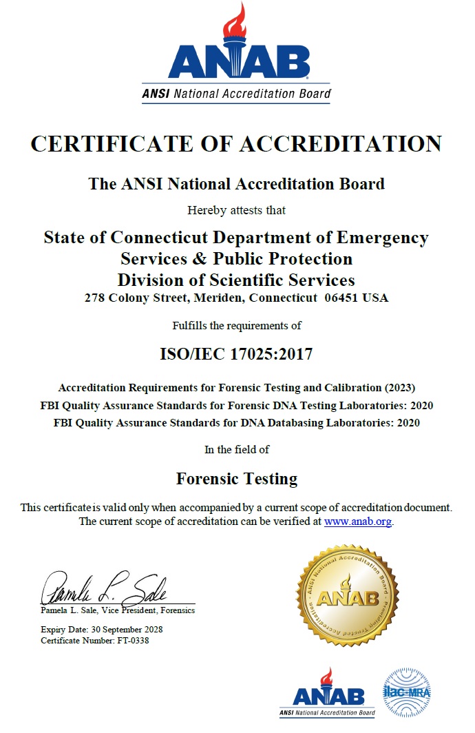 ANAB Certificate of Accreditation