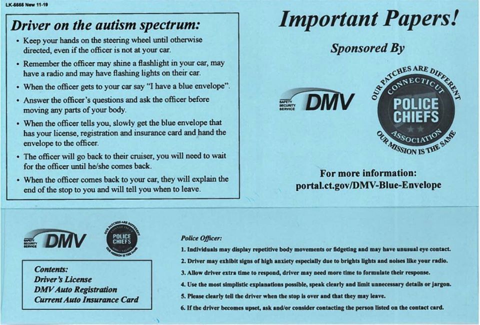 Blue envelope for autism awareness image