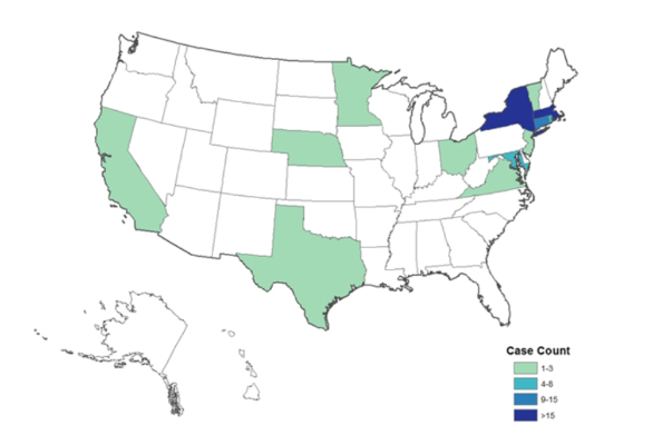 Vibrio illness outbreak map