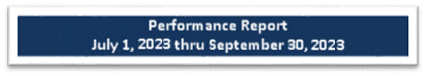 Quarterly report, third quarter 2023