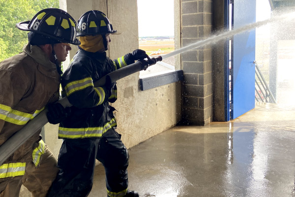 Firefighters training