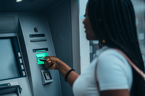 Person at ATM