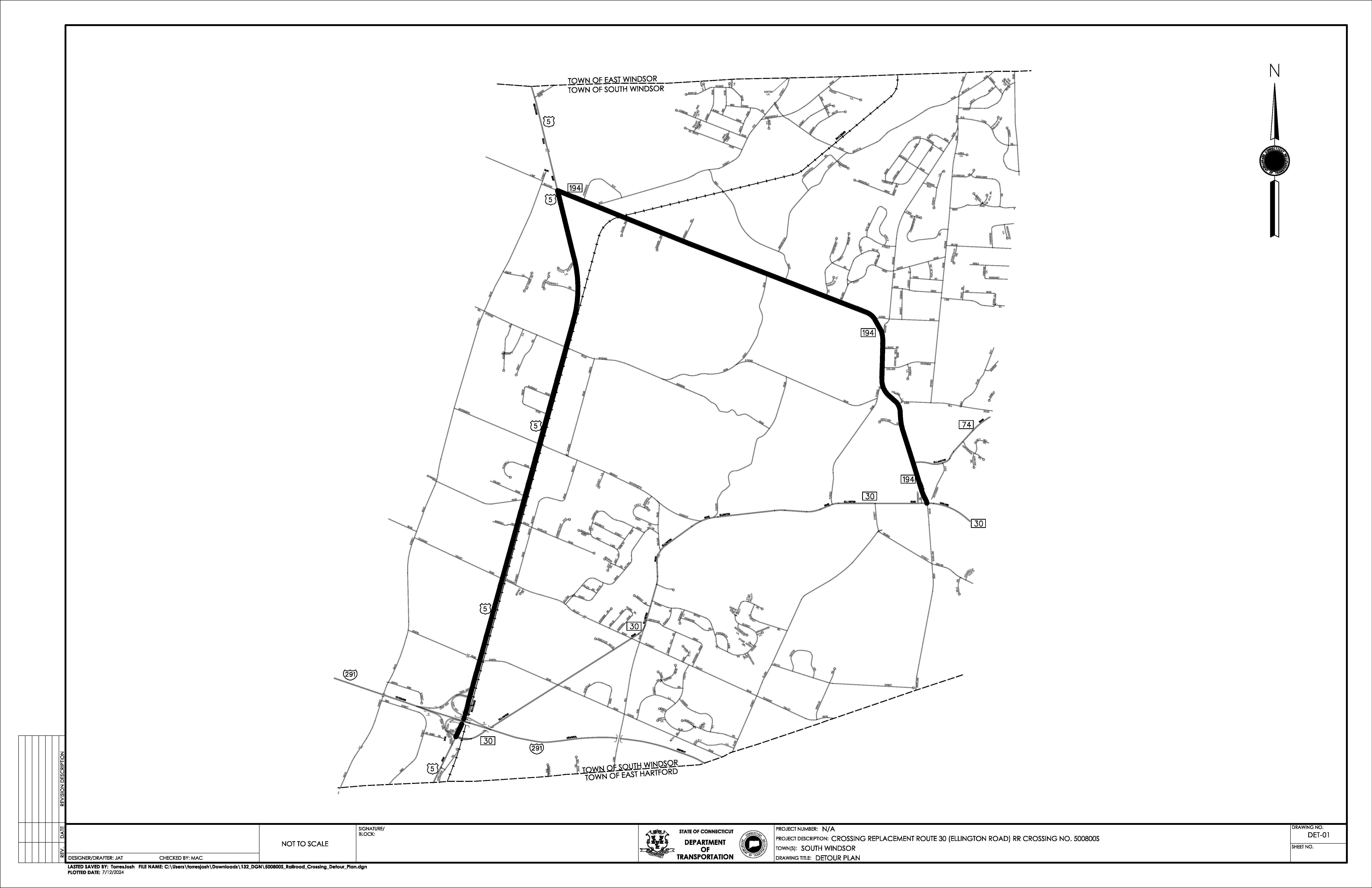 Detour Map Route 30 South Windsor