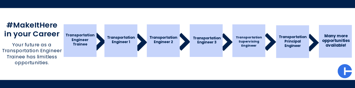 Career progression for transportation engineers from trainee to principal engineer with additional opportunities