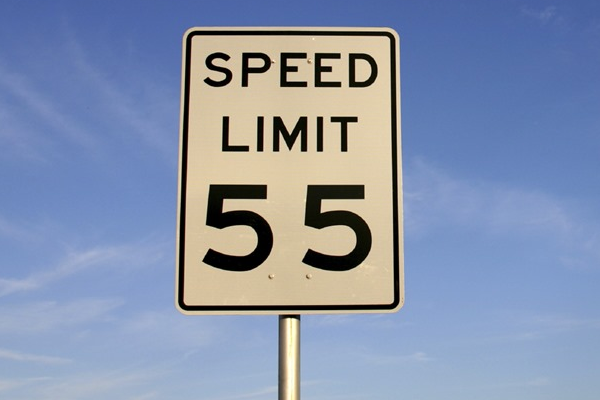 55 mph speed limit sign
