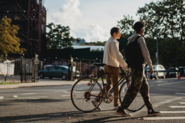 BICYCLE AND PEDESTRIAN IMAGE