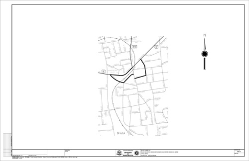 Map showing Maple Avenue Detour