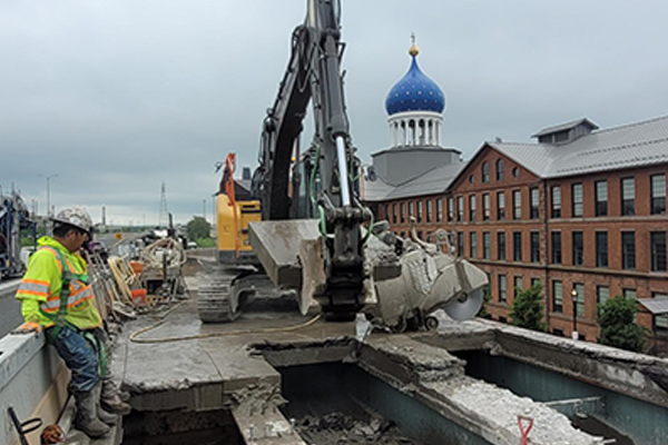 I-91SB bridge demolition.