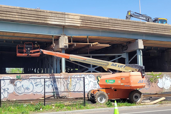 Installing bridge demolition supports