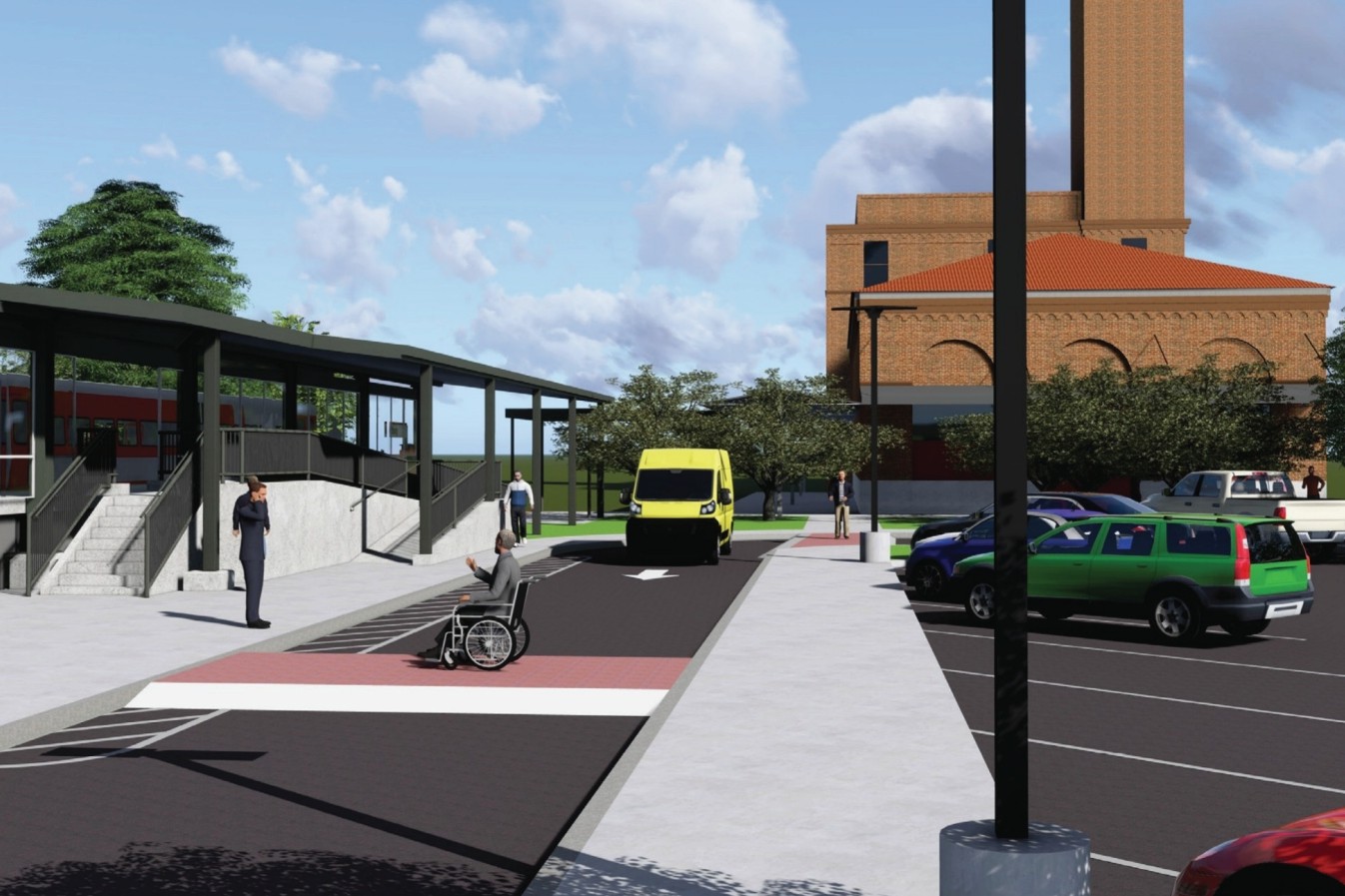 Rendering of the Waterbury train station