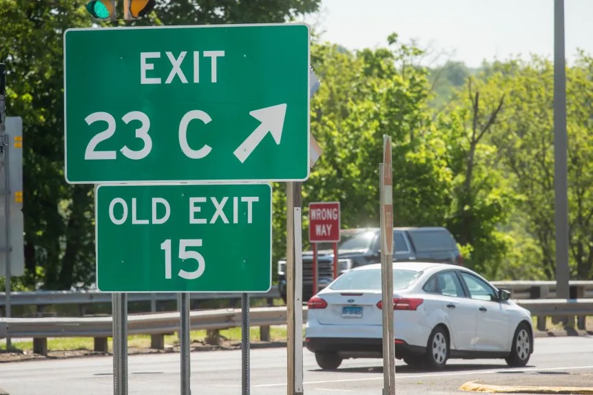 New exit sign pictured in Connecticut