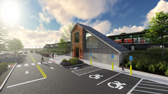 Rendering of the new train station in Naugatuck.