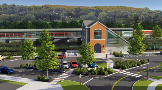 Rendering of the new train station in Naugatuck.