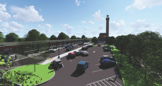 Rendering of the Waterbury train station
