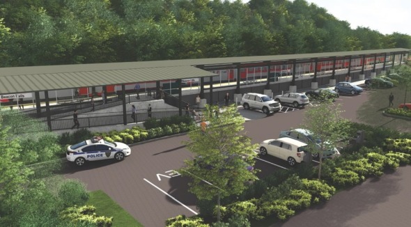 Rendering of the upgraded Beacon Falls Train Station.